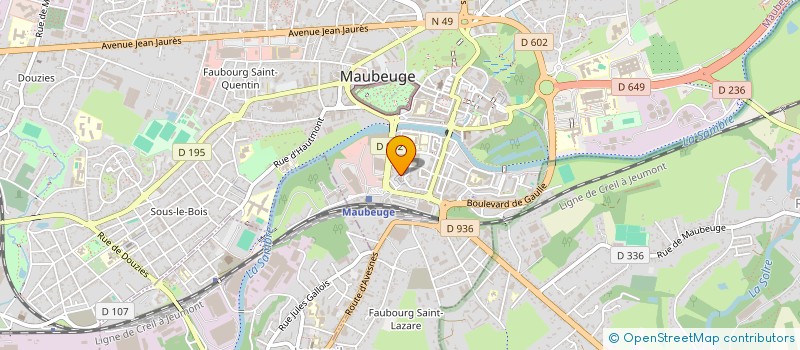 localisation de l'entreprise ASSOCIATION MAUBEUGEOISE POUR LE FINANCEMENT DE L'AIDE A DOMICILE AFEJI  MAUBEUGE