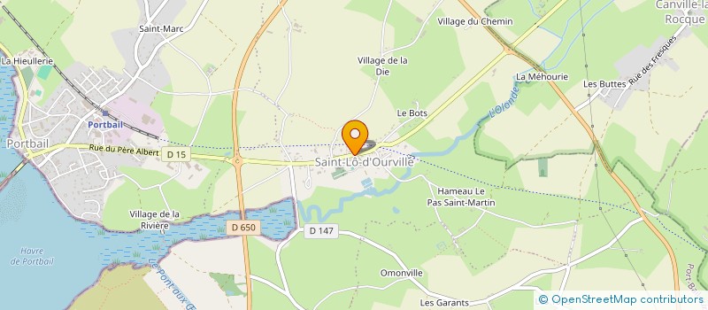 localisation de l'entreprise ASSOCIATION MEMOIRE ET PATRIMOINE DE SAINT-LO D'OURVILLE  PORT-BAIL-SUR-MER