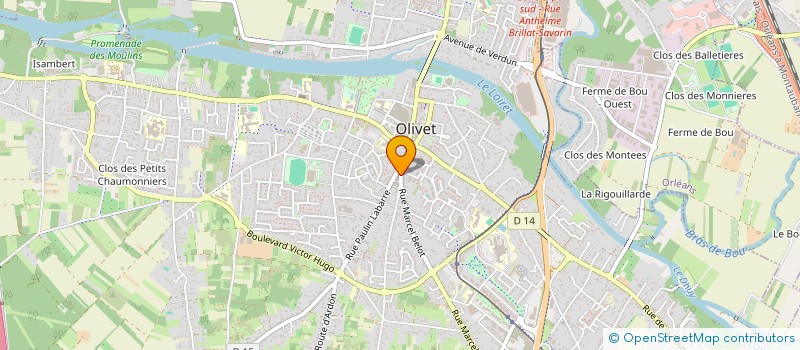 localisation de l'entreprise ASSOCIATION MES CHANTS AILES à OLIVET