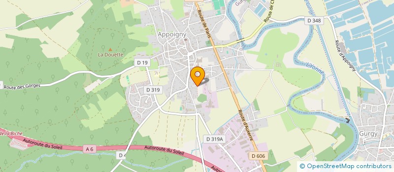 localisation de l'entreprise ASSOCIATION NICOLE LEURET - CLUB DE RIRE D'APPOIGNY  APPOIGNY