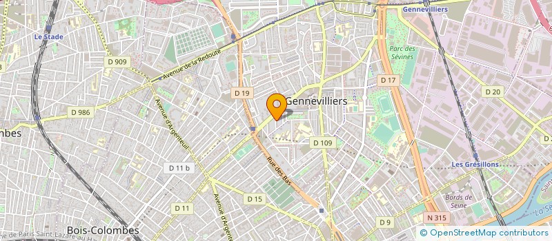 localisation de l'entreprise ASSOCIATION NORD SUD FUSION MUSIC POUR TOUS à GENNEVILLIERS