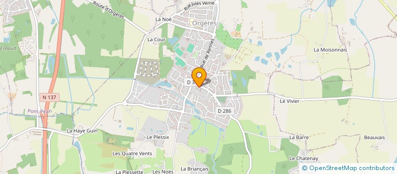 localisation de l'entreprise ASSOCIATION ORGERES MULTIMEDIA  ORGERES