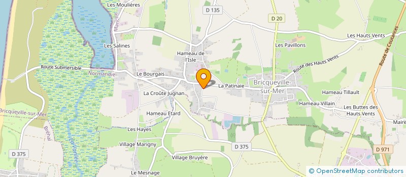 localisation de l'entreprise ASSOCIATION OUEST NORMANDIE DES PENSIONNES DE LA MARINE MARCHANDE ET DE LA PECHE  BRICQUEVILLE-SUR-MER