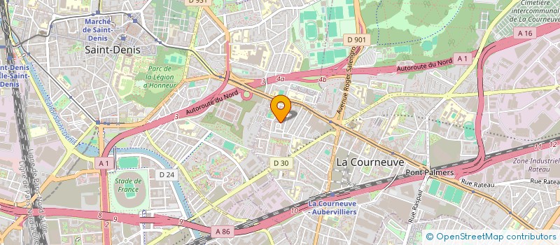 localisation de l'entreprise ASSOCIATION OUVERTURE à LA COURNEUVE