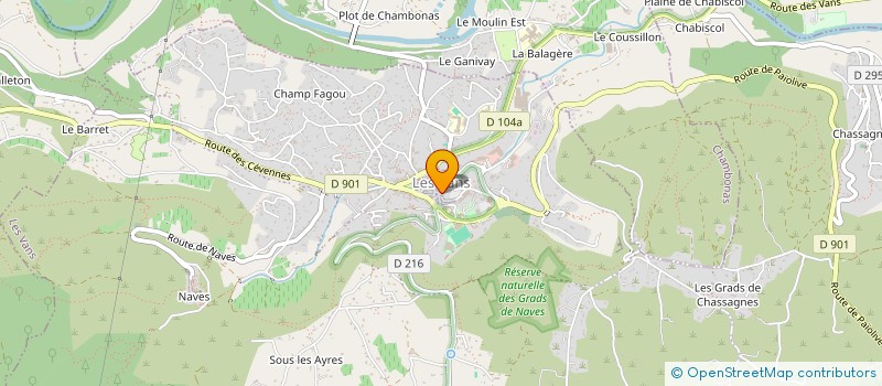 localisation de l'entreprise ASSOCIATION PAIOLIVE  LES VANS