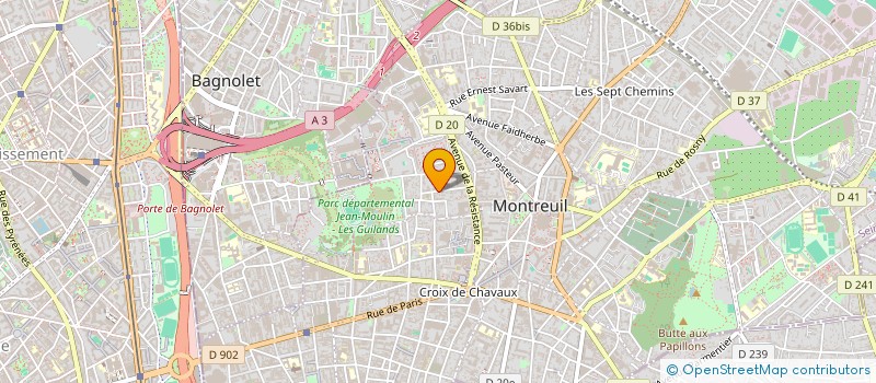 localisation de l'entreprise ASSOCIATION PAPILIO (PAPILIO)  MONTREUIL