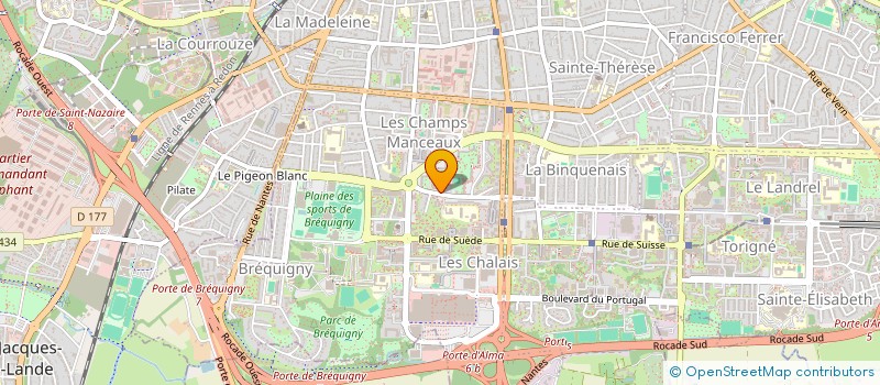 localisation de l'entreprise ASSOCIATION PARENTS D ELEVES LES CHATS VERTS  RENNES