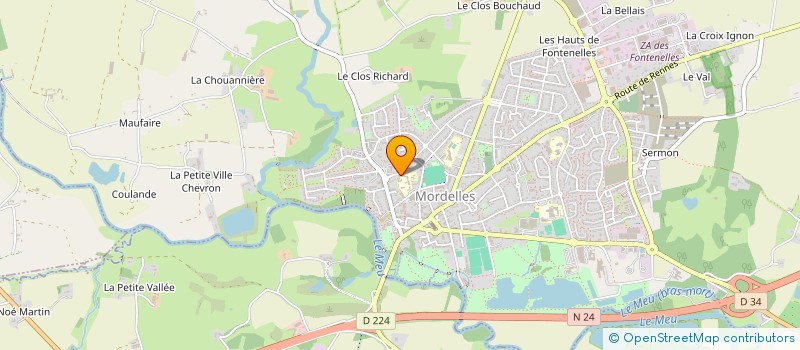 localisation de l'entreprise ASSOCIATION PARENTS ELEVES ENSEIGNEMENT LIBRE ECOLE IMMACULEE  MORDELLES