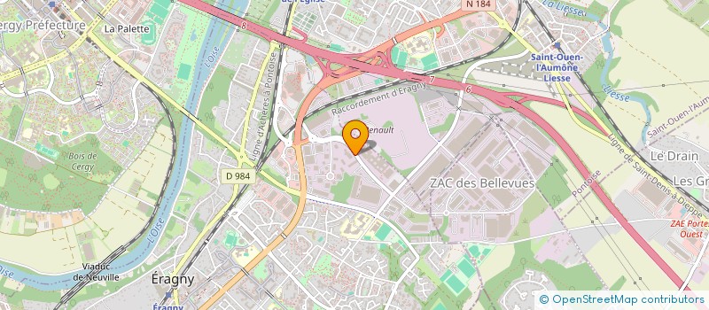 localisation de l'entreprise ASSOCIATION PARITAIRE DE GESTION DU RESTAURANT INTER ENTREPRISES DES BELLEVUES  ERAGNY