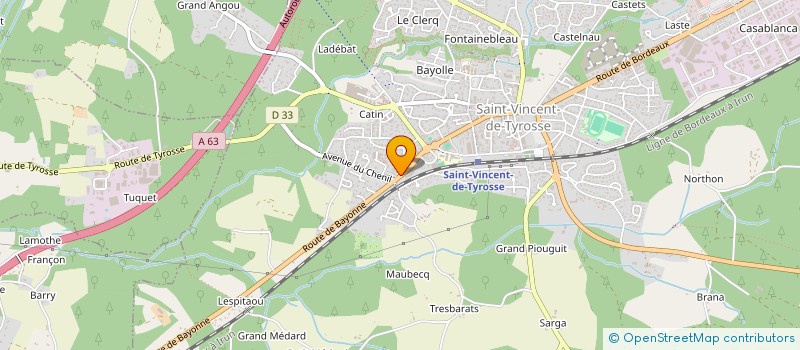 localisation de l'entreprise ASSOCIATION PAYS ADOUR LANDES OCEANES - CONSEIL DES ELUS  SAINT-VINCENT-DE-TYROSSE