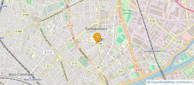 localisation de l'entreprise ASSOCIATION PETANQUE VICTOR HUGO  GENNEVILLIERS