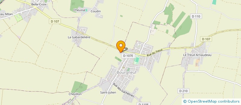 localisation de l'entreprise ASSOCIATION POUR JEUNES ENFANTS EN INCLUSION  BOURGNEUF