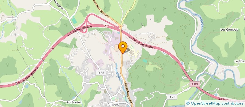 localisation de l'entreprise ASSOCIATION POUR L'AGRICULTURE BIOLOGIQUE EN CORREZE  NAVES