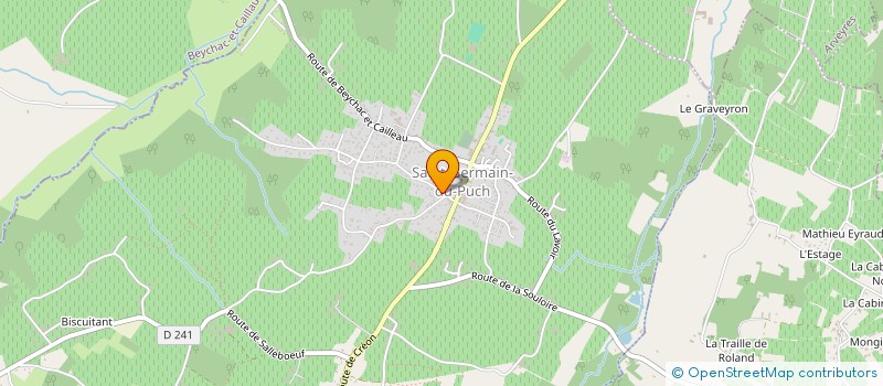 localisation de l'entreprise ASSOCIATION POUR L'APPRENTISSAGE, LE PERFECTIONNEMENT DES LANGUES AU VILLAGE  SAINT-GERMAIN-DU-PUCH