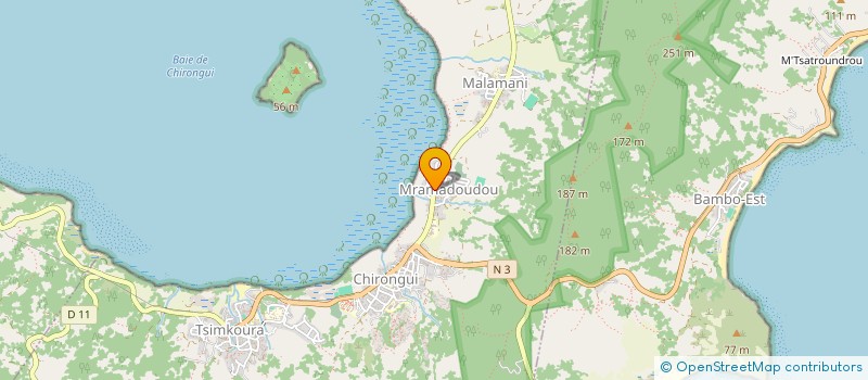 localisation de l'entreprise ASSOCIATION POUR L'EDUCATION, L'ENVIRONNEMENT, ET LA CULTURE DE M'RAMADOUDOU à CHIRONGUI