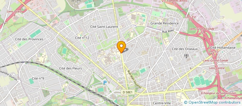 localisation de l'entreprise ASSOCIATION POUR LA DEFENSE DU NOUVEAU-NE ARTESIEN  LENS