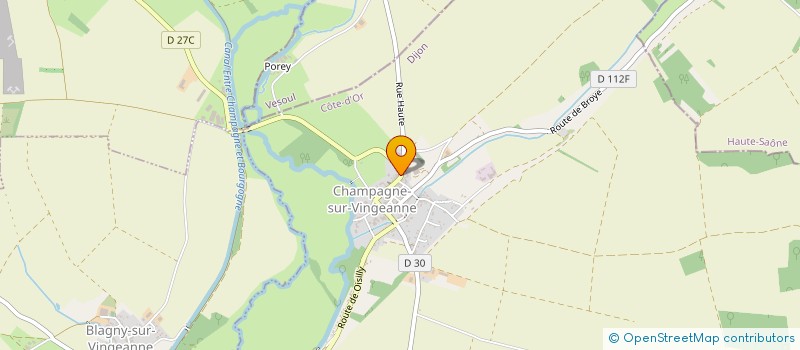 localisation de l'entreprise ASSOCIATION POUR LA DEFENSE DU PATRIMOINE DE DU PAYSAGE DE LA VALLEE DE LA VINGEANNE à CHAMPAGNE-SUR-VINGEANNE