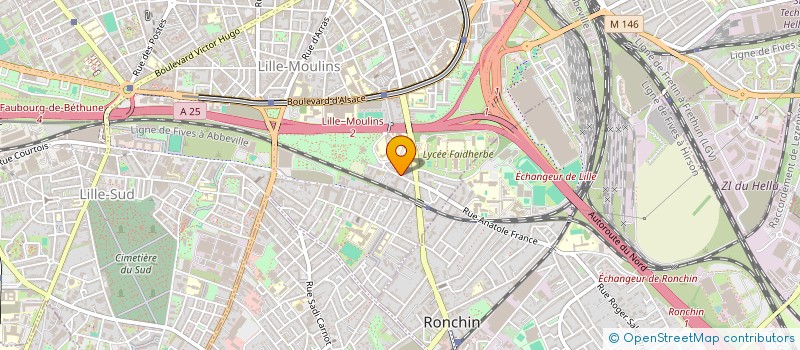 localisation de l'entreprise ASSOCIATION POUR LA DEFENSE ET L'AMELIORATION DE L'ENVIRONNEMENT ET DE LA QUALITE DE VIE DANS LE QUARTIER DU JARDIN DES à LILLE