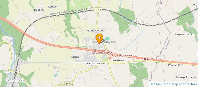 localisation de l'entreprise ASSOCIATION POUR LA GARDERIE ENFANTINE à PLOUEGAT-MOYSAN