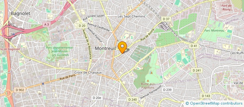 localisation de l'entreprise ASSOCIATION POUR LA GESTION DES REALISATIONS DE LOISIRS DU PERSONNEL DES ORGANISMES SOCIAUX - 'AREPOS VACANCES' à MONTREUIL