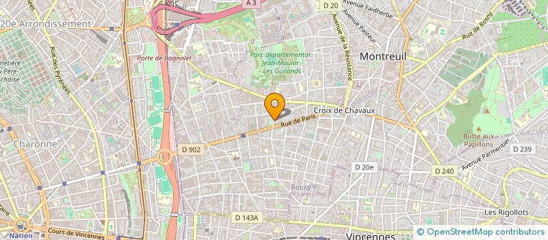 localisation de l'entreprise ASSOCIATION POUR LA GESTION DU RESTAURANT INTERENTREPRISES BUISSON à MONTREUIL