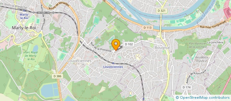 localisation de l'entreprise ASSOCIATION POUR LA GESTION DU RESTAURANT INTERENTREPRISES DE L'IMMEUBLE PRINCESSE à LOUVECIENNES