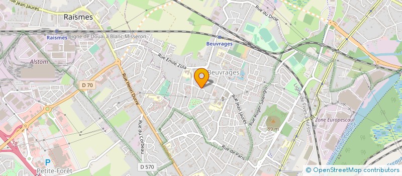 localisation de l'entreprise ASSOCIATION POUR LA JEUNESSE DE BEUVRAGES  BEUVRAGES