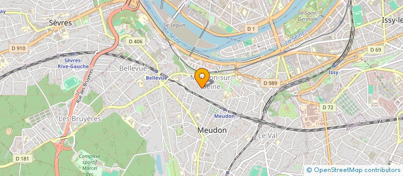 localisation de l'entreprise ASSOCIATION POUR LA PRESERVATION ET LE RAYONNEMENT DU PATRIMOINE FERROVIAIRE ET DES TRAINS DE LUXE  MEUDON