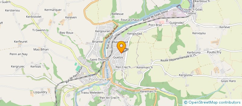 localisation de l'entreprise ASSOCIATION POUR LA PROMOTION DE L'ARTISANAT BRETON  PONTRIEUX