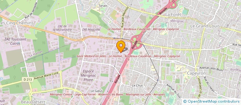 localisation de l'entreprise ASSOCIATION POUR LA PROMOTION PROFESSIONNELLE DES PERSONNES EN SITUATION DE HANDICAP CECIPHONE-CONTACT  MERIGNAC