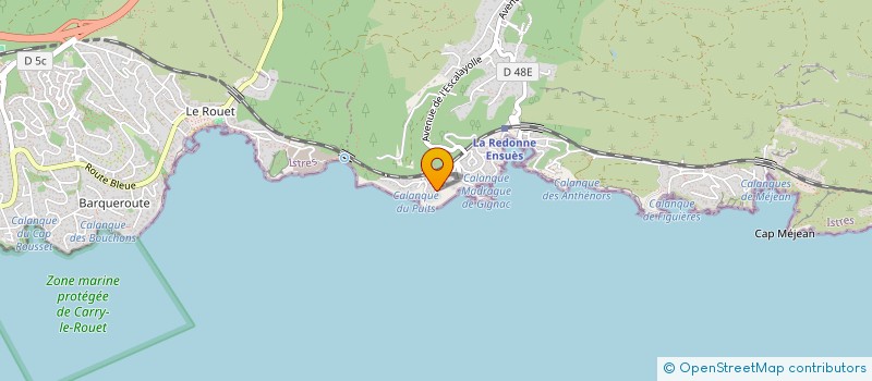 localisation de l'entreprise ASSOCIATION POUR LA PROTECTION DE LA CALANQUE DU PUITS ET DE SON ENVIRONNEMENT  ENSUES-LA-REDONNE