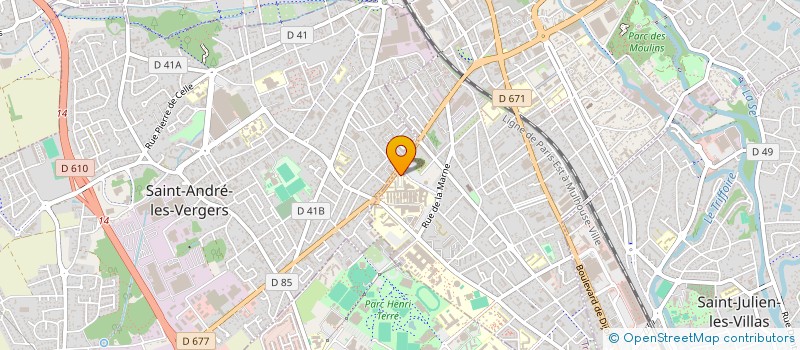 localisation de l'entreprise ASSOCIATION POUR LA RECHERCHE CLINIQUE ET LA FORMATION EN HEMATOLOGIE AU CENTRE HOSPITALIER DE TROYES  TROYES