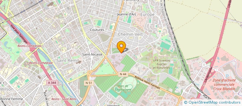 localisation de l'entreprise ASSOCIATION POUR LA RECHERCHE ET LA CREATION DES ACTIVITES DES ETUDIANTS DU GEA  REIMS