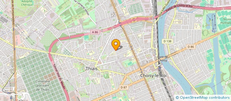 localisation de l'entreprise ASSOCIATION POUR LA RECHERCHE SUR LES ANEMIES, DYSERYTHROPOEISES ET SIDEROSES PATHOLOGIQUE  THIAIS