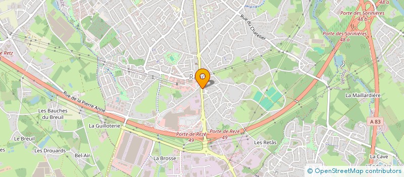 localisation de l'entreprise ASSOCIATION POUR LA REHABILITATION ET LA COHABITATION ANIMALE à REZE