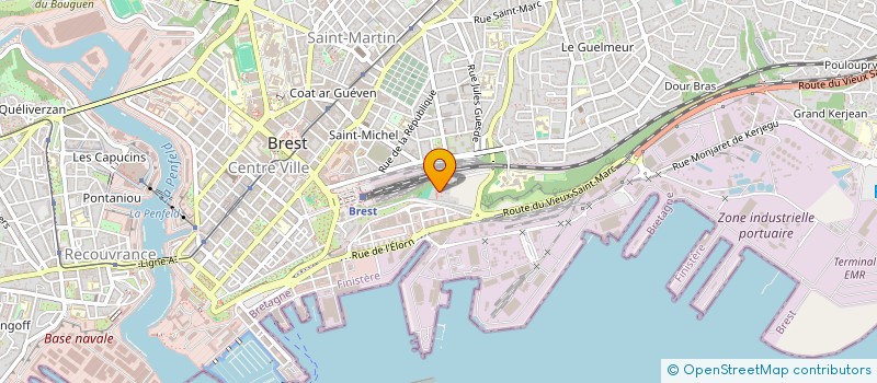 localisation de l'entreprise ASSOCIATION POUR LA REHABILITATION ET LA PROMOTION DU QUARTIER DU MERLE BLANC à BREST