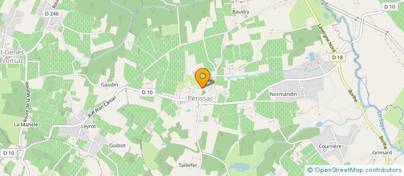 localisation de l'entreprise ASSOCIATION POUR LA RENOVATION INTERIEURE DE L EGLISE DE PERISSAC  PERISSAC