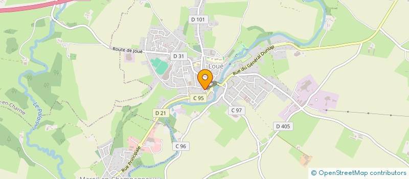 localisation de l'entreprise ASSOCIATION POUR LA RESTAURATION DE L'EGLISE DE LOUE  LOUE