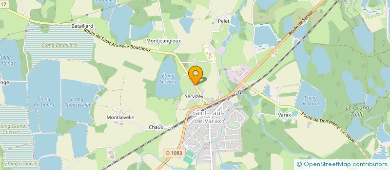 localisation de l'entreprise ASSOCIATION POUR LA RESTAURATION DE L'EGLISE DE SAINT PAUL DE VARAX  SAINT-PAUL-DE-VARAX