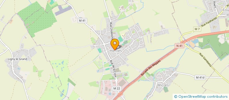 localisation de l'entreprise ASSOCIATION POUR LA RESTAURATION DE L'EGLISE SAINT AME DE HERLIES (ARESAH)  HERLIES