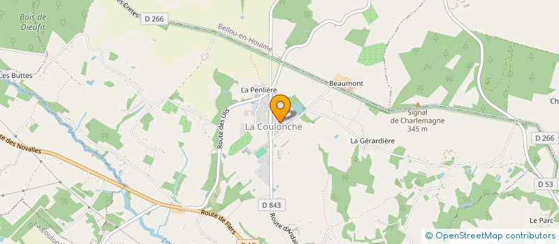 localisation de l'entreprise ASSOCIATION POUR LA SAUVEGARDE DE L'EGLISE ET DU PATRIMOINE ENVIRONNEMENTAL ET CULTUREL DE LA COULONCHE  LA COULONCHE