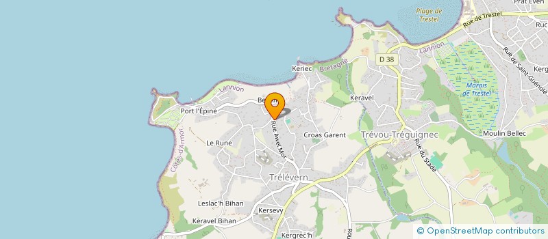 localisation de l'entreprise ASSOCIATION POUR LA SAUVEGARDE DE LA CHAPELLE SAINT-ADRIEN, DE SA FONTAINE ET DU PATRIMOINE DE TRELEVERN  TRELEVERN