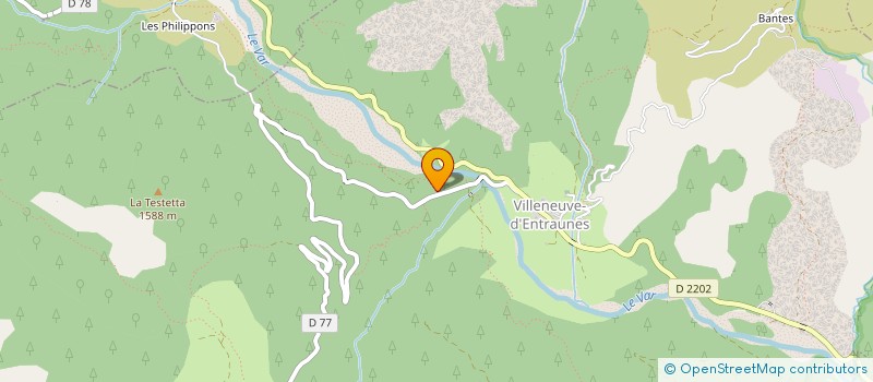 localisation de l'entreprise ASSOCIATION POUR LA SAUVEGARDE DU PATRIMOINE DE VILLENEUVE D'ENTRAUNES  VILLENEUVE-D'ENTRAUNES