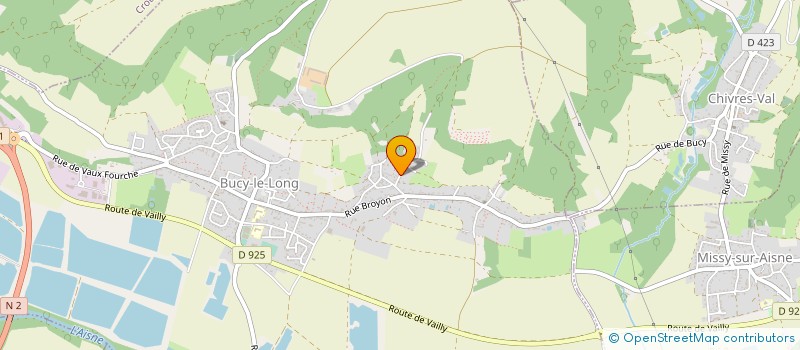 localisation de l'entreprise ASSOCIATION POUR LA SAUVEGARDE DU PATRIMOINE ET DE L ENVIRONNEMENT DE BUCY-LE-LONG  BUCY-LE-LONG