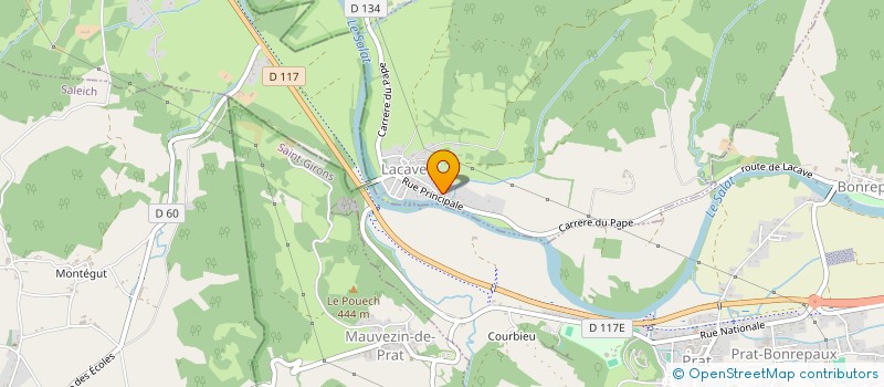 localisation de l'entreprise ASSOCIATION POUR LA SAUVEGARDE DU PATRIMOINE INDUSTRIEL DE LA ROUE A EAU DE LACAVE (SPIROUE) à LACAVE