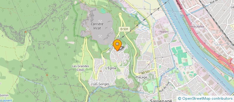 localisation de l'entreprise ASSOCIATION POUR LA SAUVEGARDE ET L'ANIMATION DE L'EGLISE NOTRE-DAME-DES-VIGNES (ASNDV)  SASSENAGE