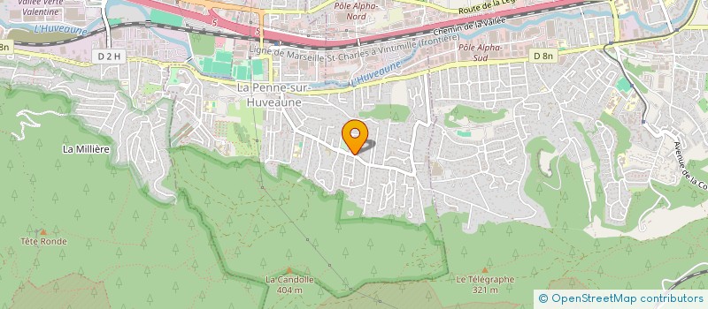 localisation de l'entreprise ASSOCIATION POUR LA SCOLARISATION ET LE SOUTIEN DES ENFANTS EN SITUATION DIFFICILE  LA PENNE-SUR-HUVEAUNE