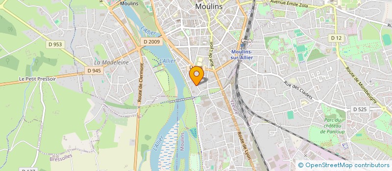 localisation de l'entreprise ASSOCIATION POUR LA VISITE DES MALADES DANS LES ETABLISSEMENTS HOSPITALIERS DU DEPARTEMENT DE L'ALLIER à MOULINS
