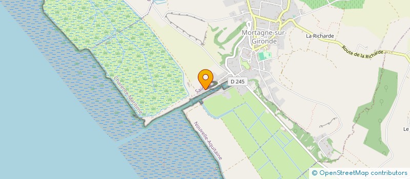 localisation de l'entreprise ASSOCIATION POUR LE DEVELOPPEMENT D'ETUDES ET DE RECHERCHES EN ECOLOGIE  MORTAGNE-SUR-GIRONDE