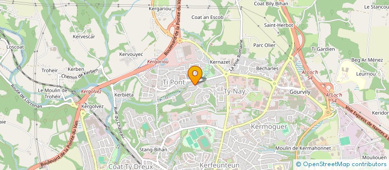 localisation de l'entreprise ASSOCIATION POUR LE DEVELOPPEMENT DE L'ECONOMIE SOCIALE ET SOLIDAIRE EN PAYS DE CORNOUAILLE à QUIMPER